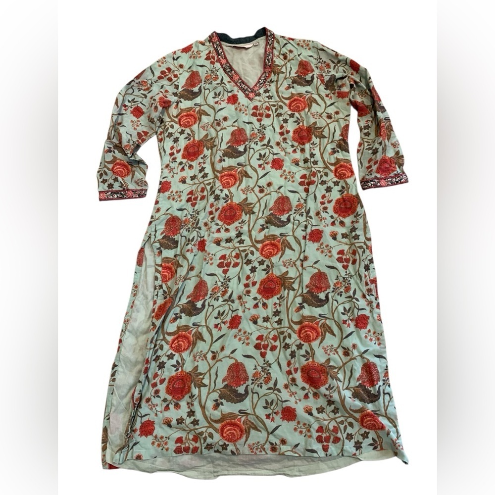 BIBA Tencel Cotton Floral Print Kurta Tunic Dress | Size 36